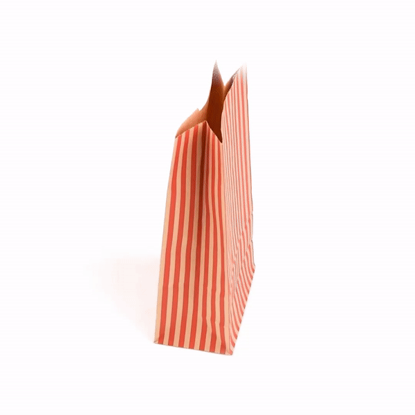 Bag Tek 1 oz Red and Kraft Paper Popcorn Bag - 4 1/4" x 2 1/4" x 9 1/2" - 100 count box