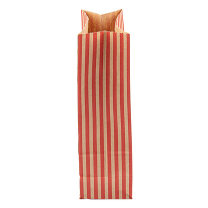 Bag Tek 1 oz Red and Kraft Paper Popcorn Bag - 4 1/4" x 2 1/4" x 9 1/2" - 100 count box