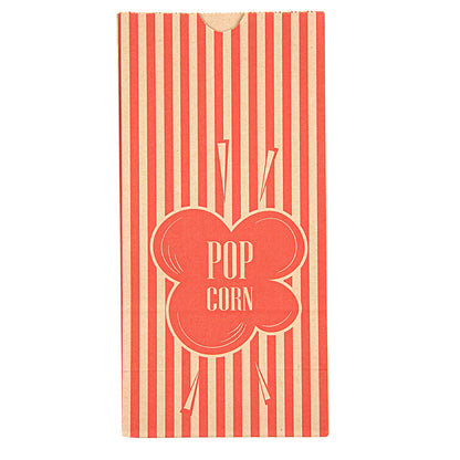 Bag Tek 1 oz Red and Kraft Paper Popcorn Bag - 4 1/4" x 2 1/4" x 9 1/2" - 100 count box