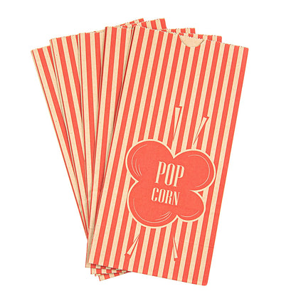 Bag Tek 1 oz Red and Kraft Paper Popcorn Bag - 4 1/4" x 2 1/4" x 9 1/2" - 100 count box
