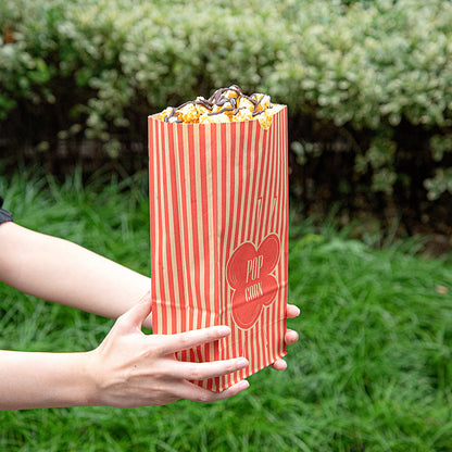 Bag Tek 1 oz Red and Kraft Paper Popcorn Bag - 4 1/4" x 2 1/4" x 9 1/2" - 100 count box
