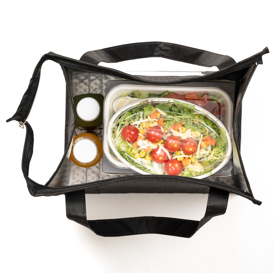 Delivery Tek Black Food Delivery Bag - Insulated - 15" x 13 1/4" x 9 1/2" - 10 count box
