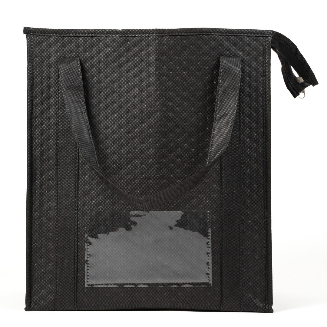 Delivery Tek Black Food Delivery Bag - Insulated - 15" x 13 1/4" x 9 1/2" - 10 count box