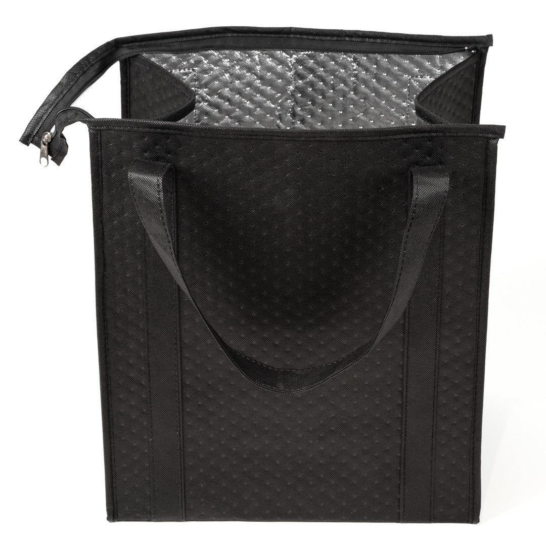 Delivery Tek Black Food Delivery Bag - Insulated - 15" x 13 1/4" x 9 1/2" - 10 count box