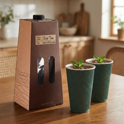 Cater Tek 96 oz Kraft Paper Beverage Take Out Container - 12 Cups - 10 count box