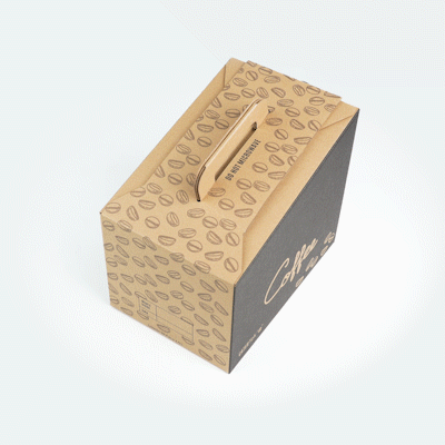 Cater Tek 160 oz Black Paper Coffee Take Out Box - 20 Cups - 10 3/4" x 7 1/2" x 7 3/4" - 10 count box
