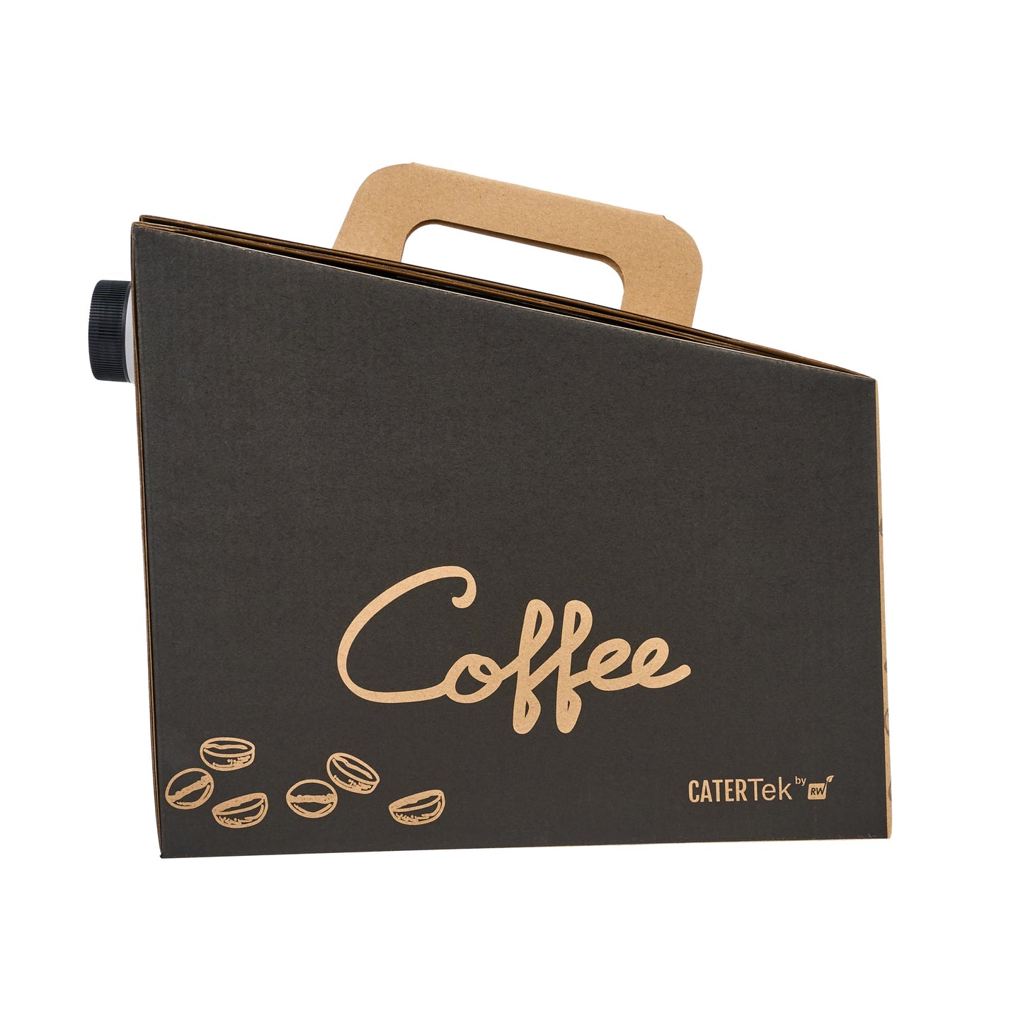 Cater Tek 160 oz Black Paper Coffee Take Out Box - 20 Cups - 10 3/4" x 7 1/2" x 7 3/4" - 10 count box