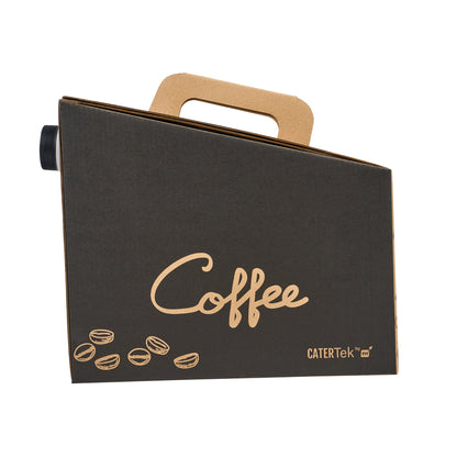 Cater Tek 160 oz Black Paper Coffee Take Out Box - 20 Cups - 10 3/4" x 7 1/2" x 7 3/4" - 10 count box