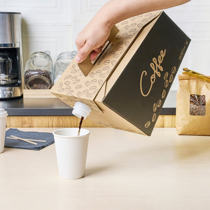 Cater Tek 160 oz Black Paper Coffee Take Out Box - 20 Cups - 10 3/4" x 7 1/2" x 7 3/4" - 10 count box