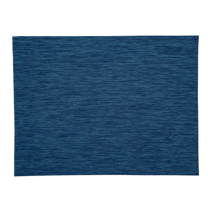 Sovereign Rectangle Blue Vinyl Woven Placemat - 16" x 12" - 6 count box