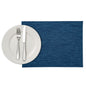 Sovereign Rectangle Blue Vinyl Woven Placemat - 16" x 12" - 6 count box