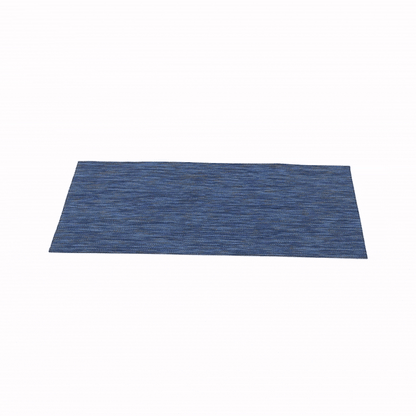 Sovereign Rectangle Blue Vinyl Woven Placemat - 16" x 12" - 6 count box