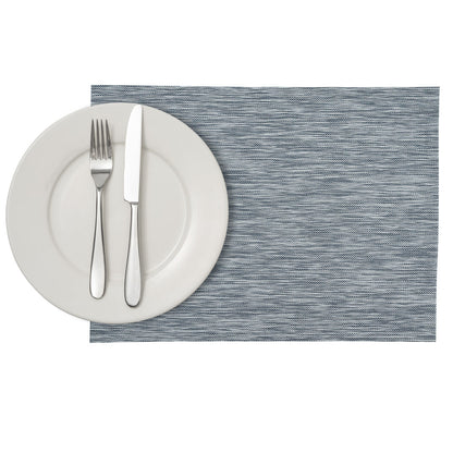 Sovereign Rectangle Gray Vinyl Woven Placemat - 16" x 12" - 6 count box