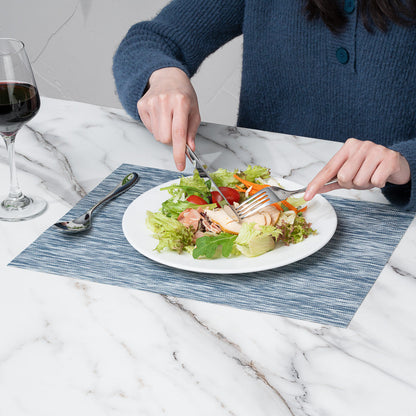 Sovereign Rectangle Gray Vinyl Woven Placemat - 16" x 12" - 6 count box