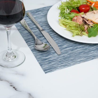 Sovereign Rectangle Gray Vinyl Woven Placemat - 16" x 12" - 6 count box