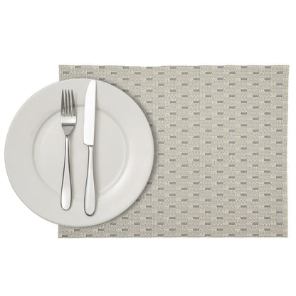 Speculo Rectangle Sand Vinyl Woven Placemat - Wave Pattern - 16" x 12" - 6 count box
