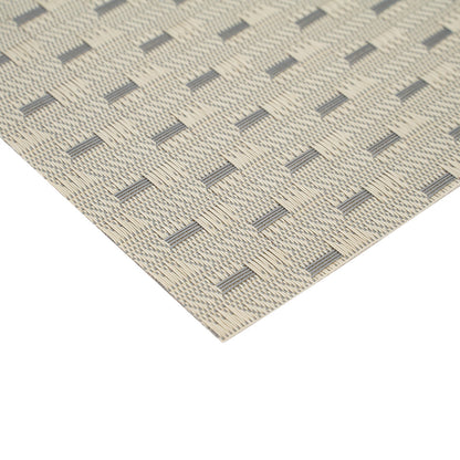 Speculo Rectangle Sand Vinyl Woven Placemat - Wave Pattern - 16" x 12" - 6 count box