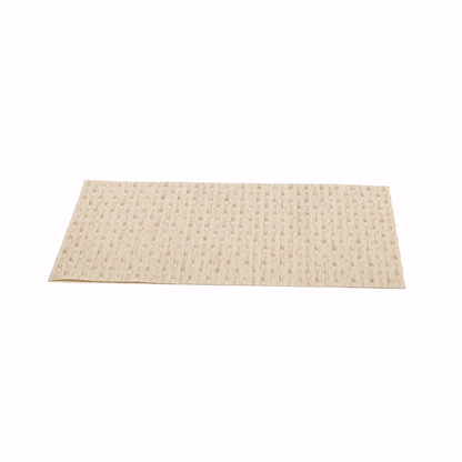 Speculo Rectangle Tan Vinyl Woven Placemat - Wave Pattern - 16" x 12" - 6 count box