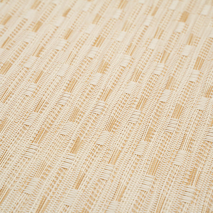 Speculo Rectangle Tan Vinyl Woven Placemat - Wave Pattern - 16" x 12" - 6 count box