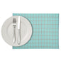 Imperial Rectangle Blue Vinyl Woven Placemat - 16" x 12" - 6 count box