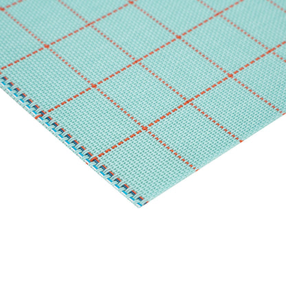 Imperial Rectangle Blue Vinyl Woven Placemat - 16" x 12" - 6 count box
