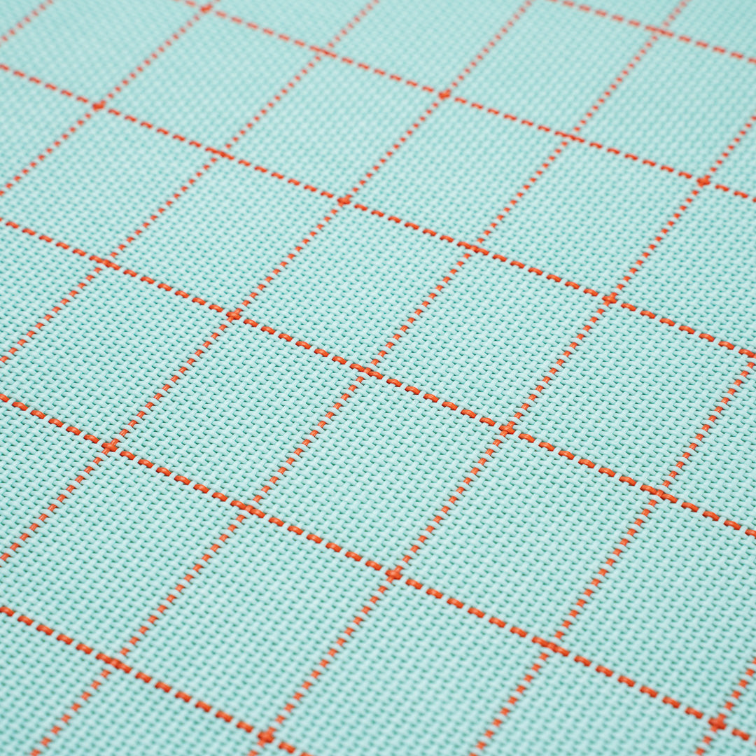 Imperial Rectangle Blue Vinyl Woven Placemat - 16" x 12" - 6 count box