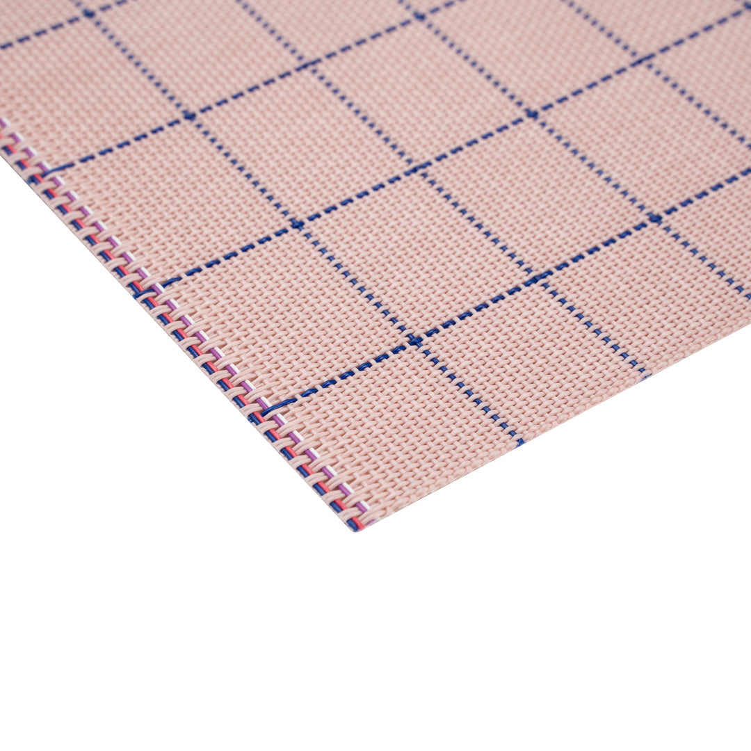 Imperial Rectangle Pink Vinyl Woven Placemat - 16" x 12" - 6 count box
