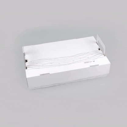 Cater Tek Rectangle White and Brown Paper Catering Tray - with Cover - 20" x 11 3/4" x 3 1/4" - 10 count box