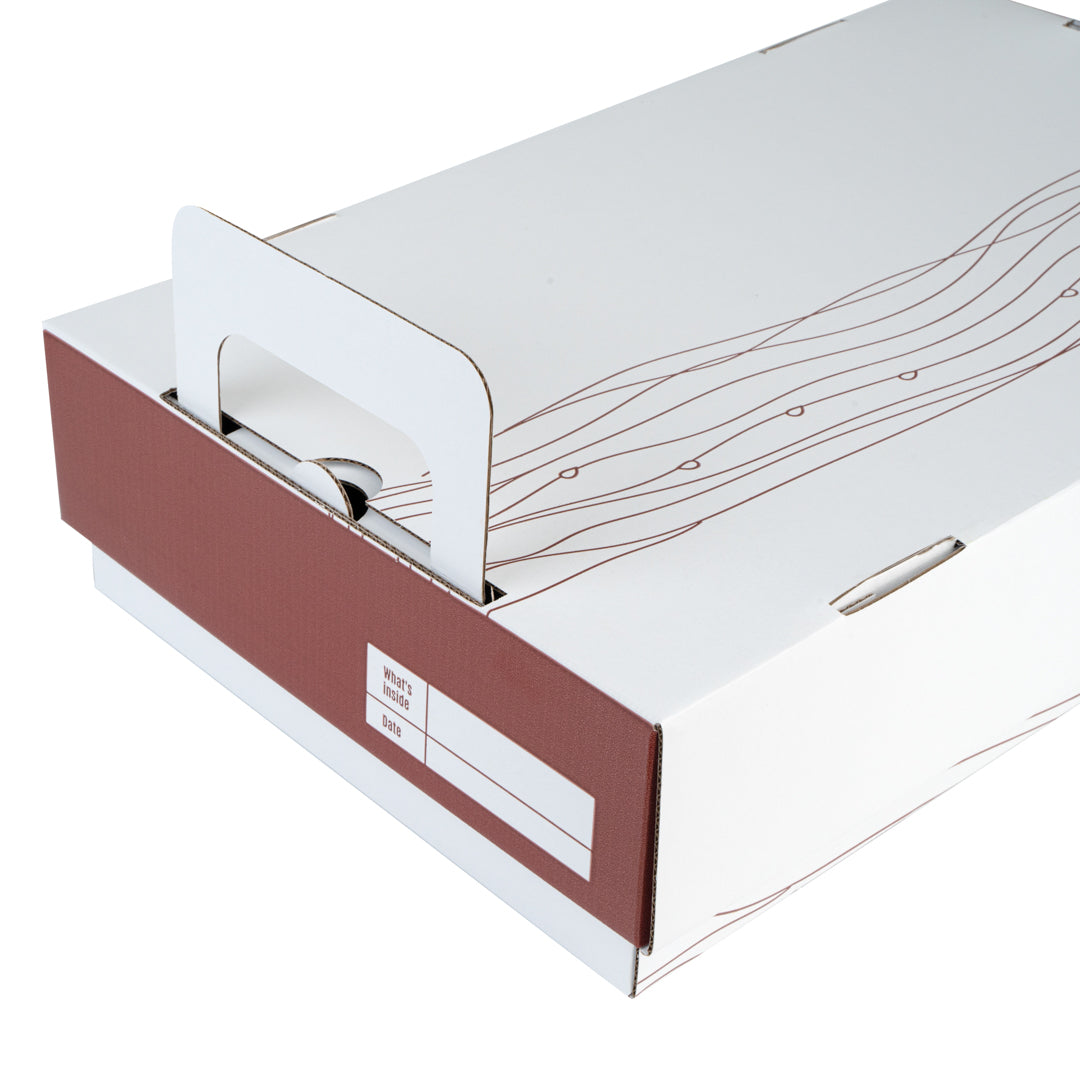 Cater Tek Rectangle White and Brown Paper Catering Tray - with Cover - 20" x 11 3/4" x 3 1/4" - 10 count box