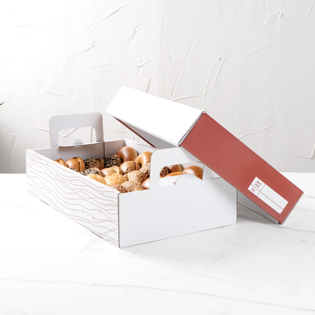 Cater Tek Rectangle White and Brown Paper Catering Tray - with Cover - 20" x 11 3/4" x 3 1/4" - 10 count box