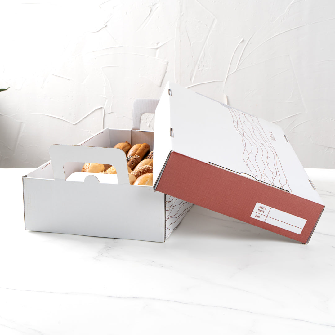 Cater Tek Rectangle White and Brown Paper Catering Tray - with Cover - 20" x 11 3/4" x 3 1/4" - 10 count box