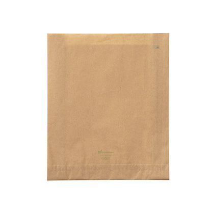 Bag Tek Kraft Paper Sandwich / Snack Bag - Silicone-Coated - 7" x 2" x 9" - 100 count box