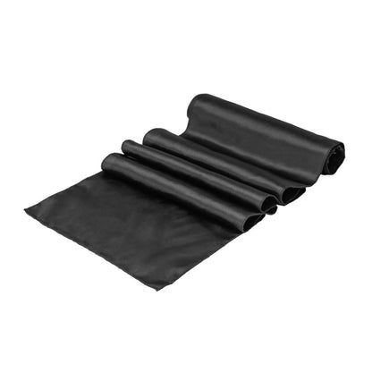 Table Tek Black Satin Table Runner - 12" x 108" - 1 count box