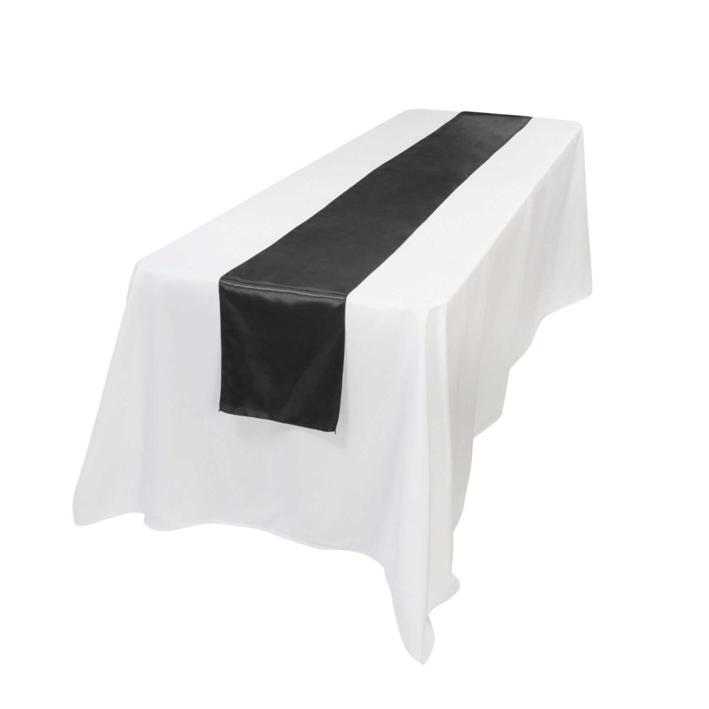 Table Tek Black Satin Table Runner - 12" x 108" - 1 count box