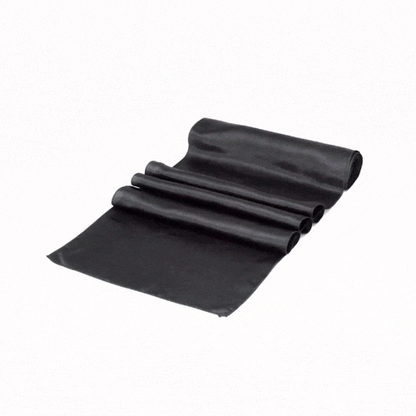 Table Tek Black Satin Table Runner - 12" x 108" - 1 count box