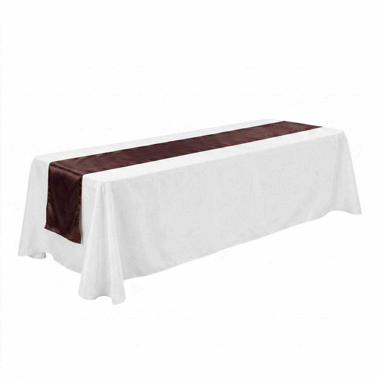 Table Tek Dark Brown Satin Table Runner - 12" x 108" - 1 count box