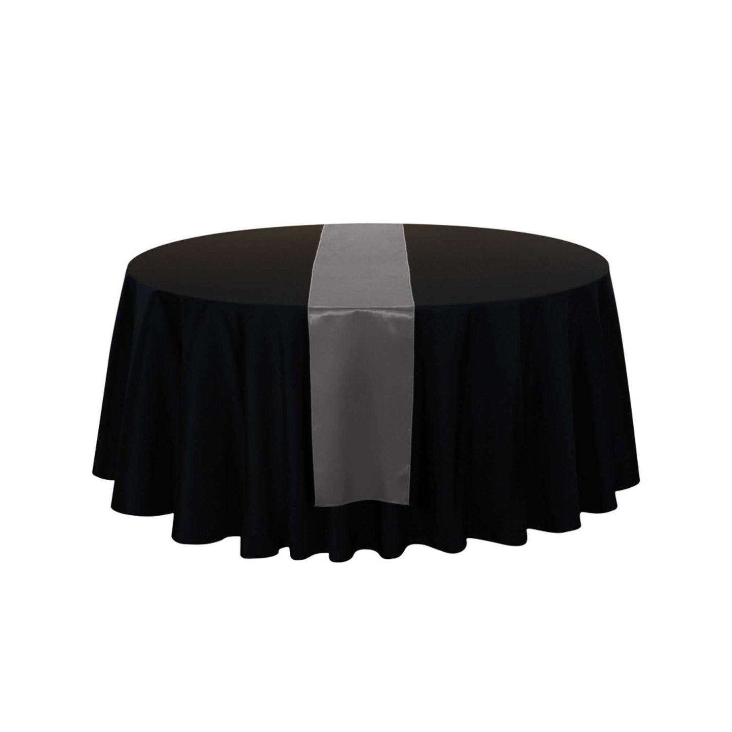 Table Tek Dark Gray Satin Table Runner - 12" x 108" - 10 count box