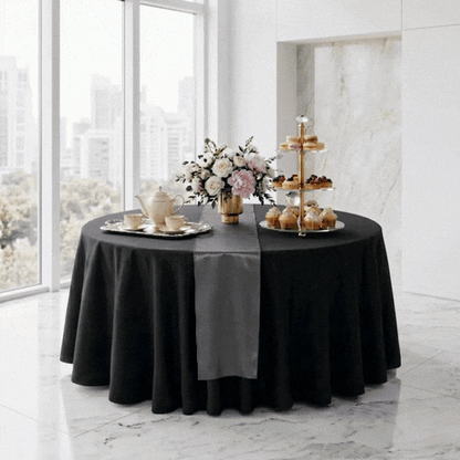 Table Tek Dark Gray Satin Table Runner - 12" x 108" - 10 count box