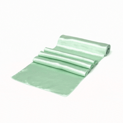 Table Tek Light Green Satin Table Runner - 12" x 108" - 1 count box