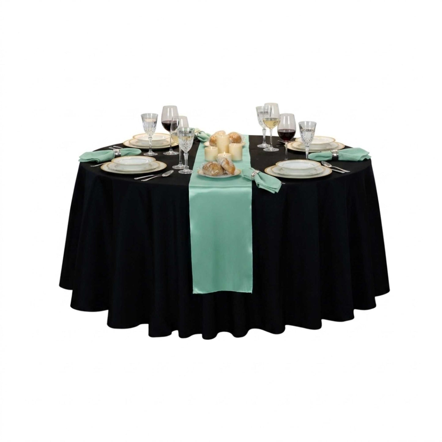 Table Tek Light Green Satin Table Runner - 12" x 108" - 10 count box
