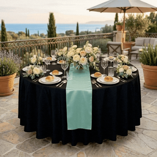 Table Tek Light Green Satin Table Runner - 12" x 108" - 10 count box