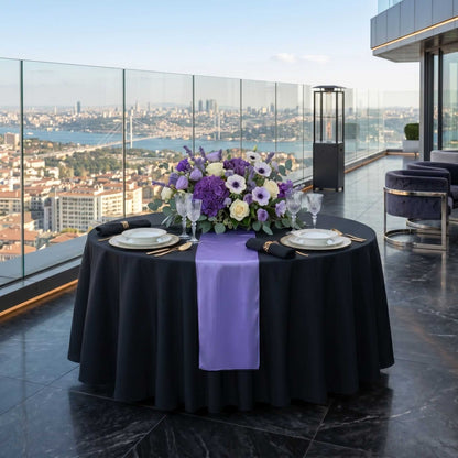 Table Tek Lavender Purple Satin Table Runner - 12" x 108" - 10 count box