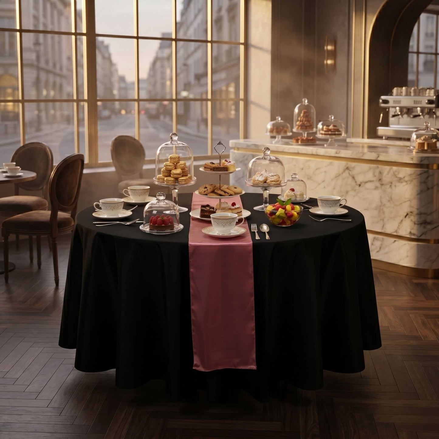 Table Tek Rose Satin Table Runner - 12" x 108" - 10 count box