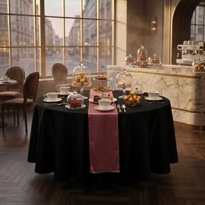 Table Tek Rose Satin Table Runner - 12" x 108" - 10 count box