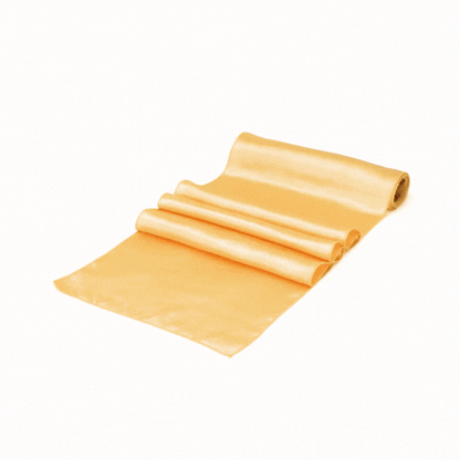 Table Tek Light Yellow Satin Table Runner - 12" x 108" - 10 count box