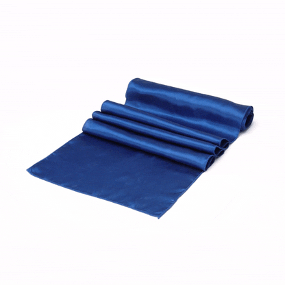 Table Tek Navy Blue Satin Table Runner - 12" x 108" - 1 count box
