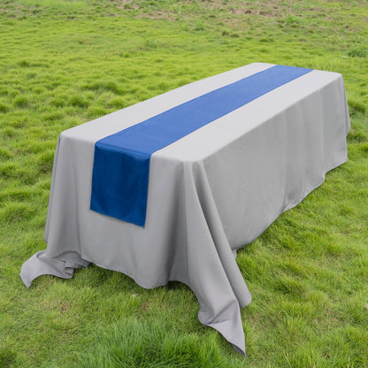 Table Tek Navy Blue Satin Table Runner - 12" x 108" - 1 count box