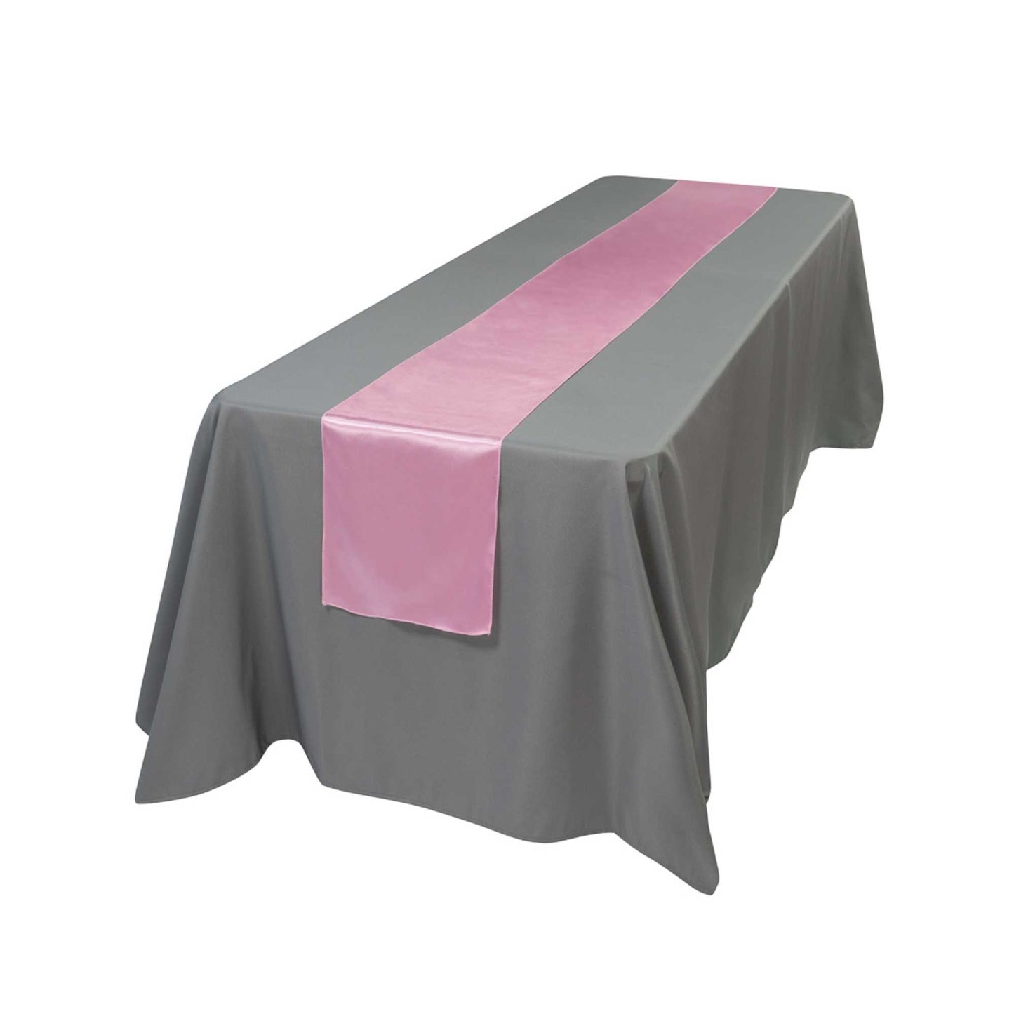 Table Tek Light Pink Satin Table Runner - 12" x 108" - 1 count box