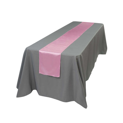 Table Tek Light Pink Satin Table Runner - 12" x 108" - 10 count box