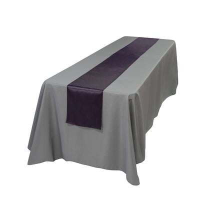Table Tek Dark Purple Satin Table Runner - 12" x 108" - 1 count box